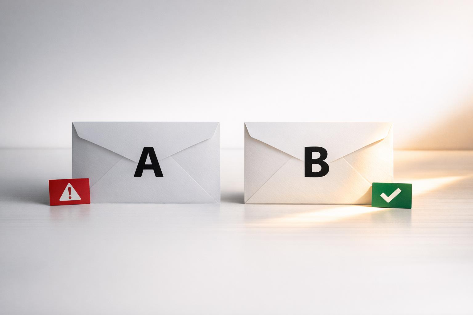 Email marketer analyzing A/B testing results to optimize deliverability rates and avoid spam filters
