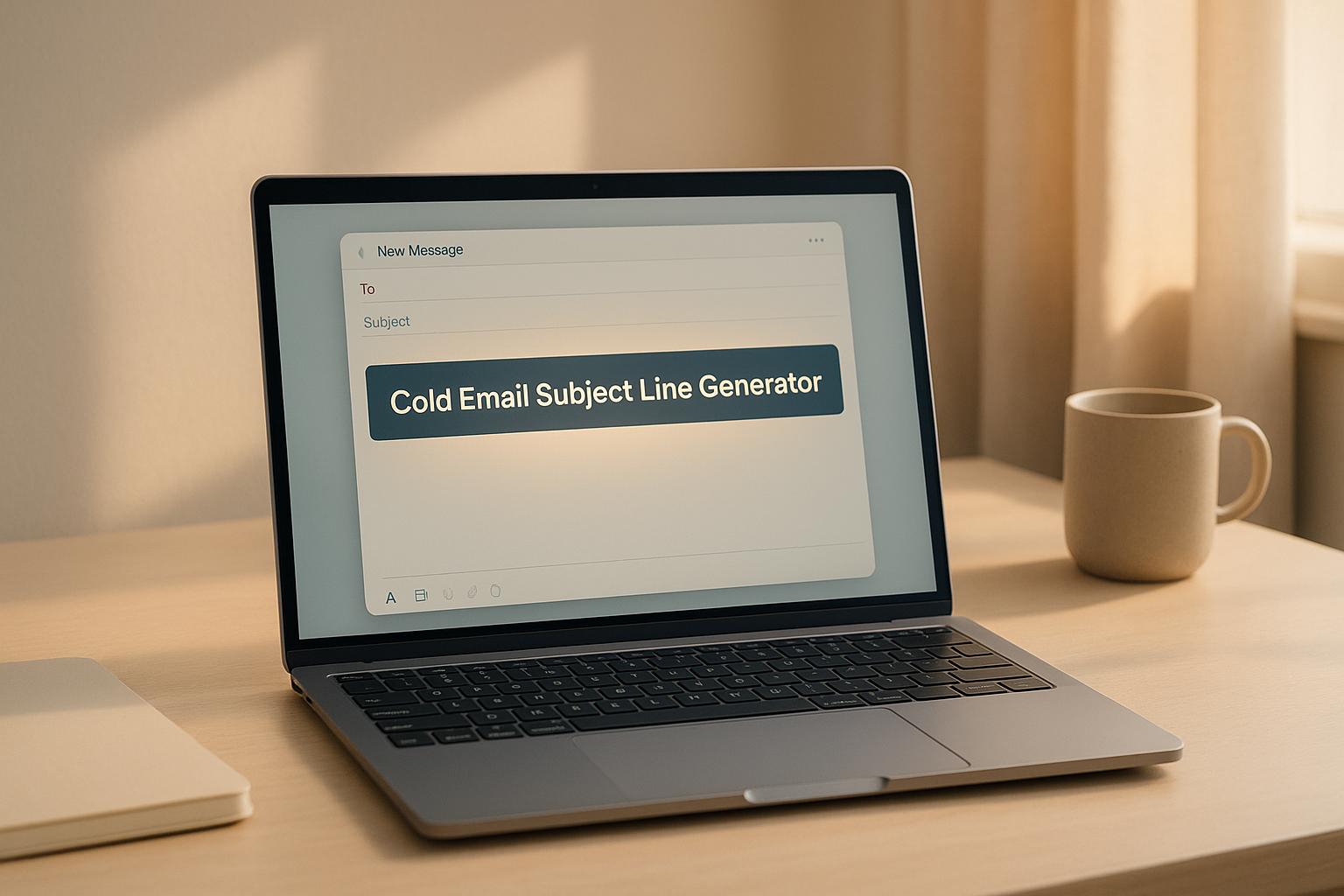 Professional using an AI-powered cold email subject line generator to create compelling outreach messages that increase open rates