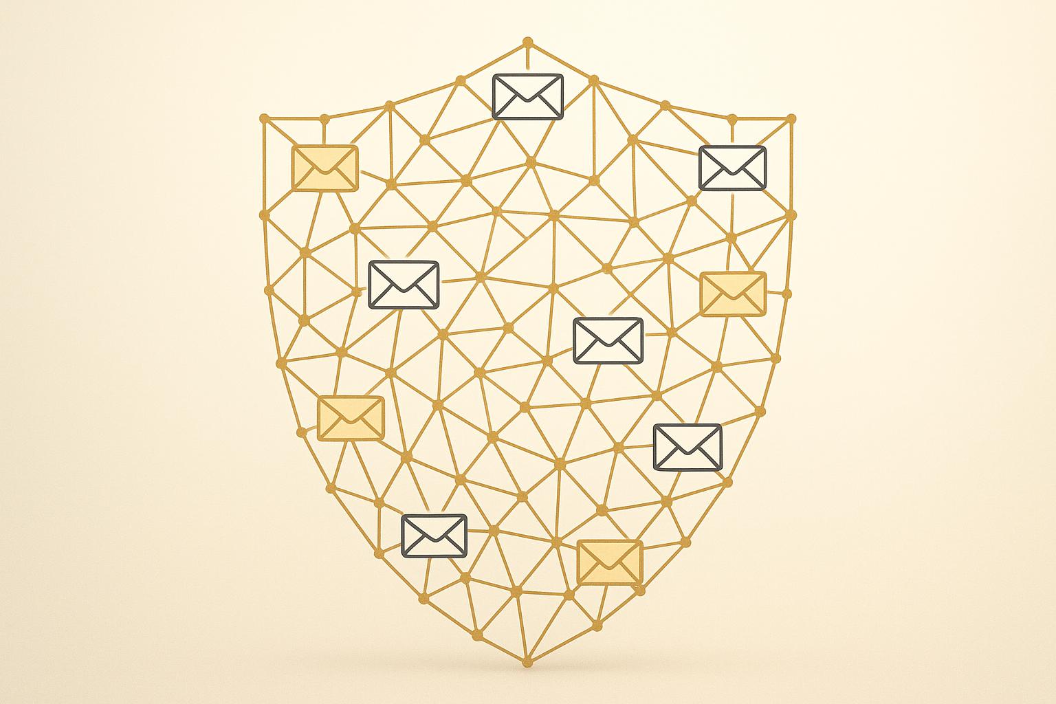 Email security protocols including SPF, DKIM, and DMARC protecting against phishing attacks and unauthorized sender spoofing