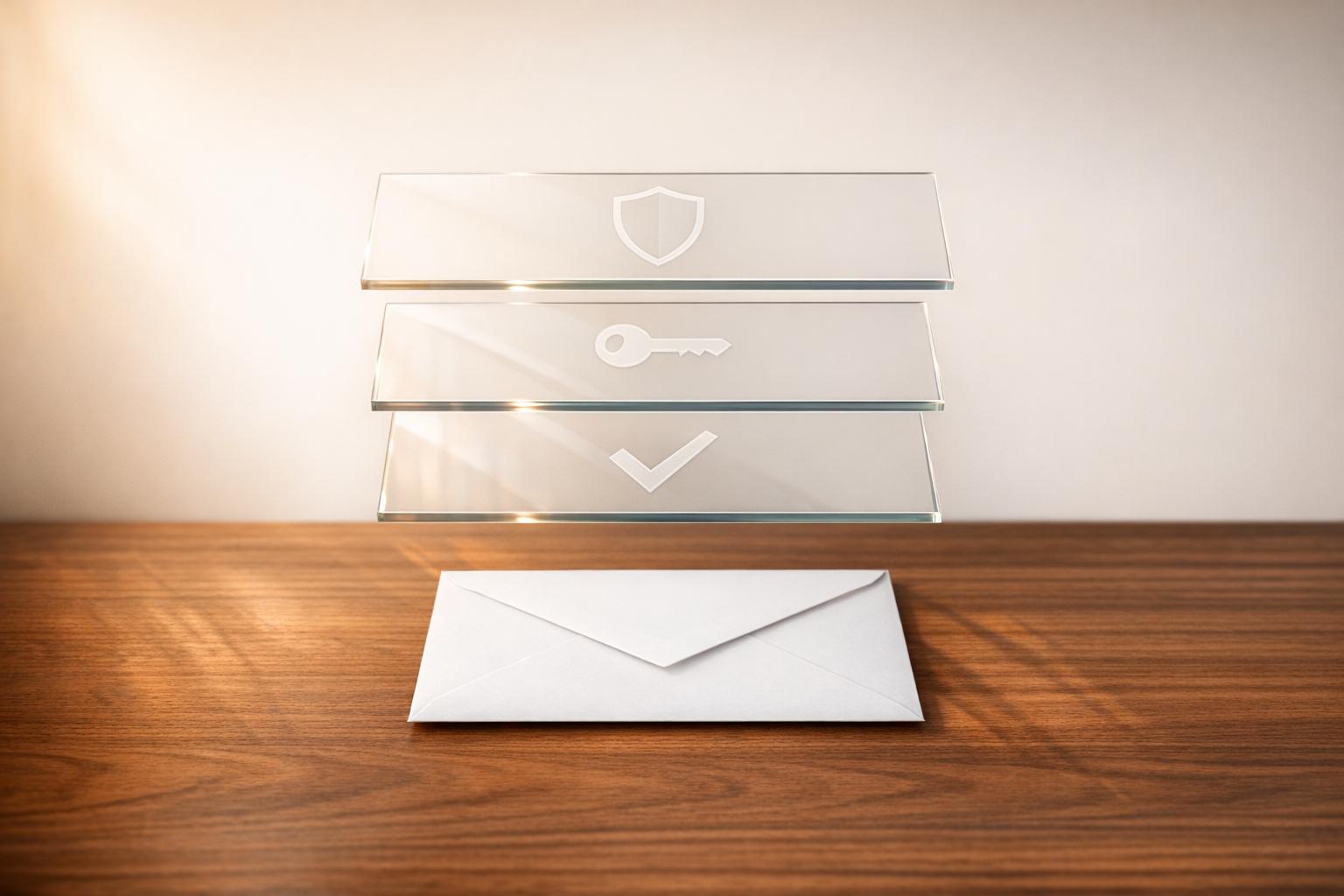 Technical diagram showing email authentication protocols SPF DKIM and DMARC improving cold email deliverability rates