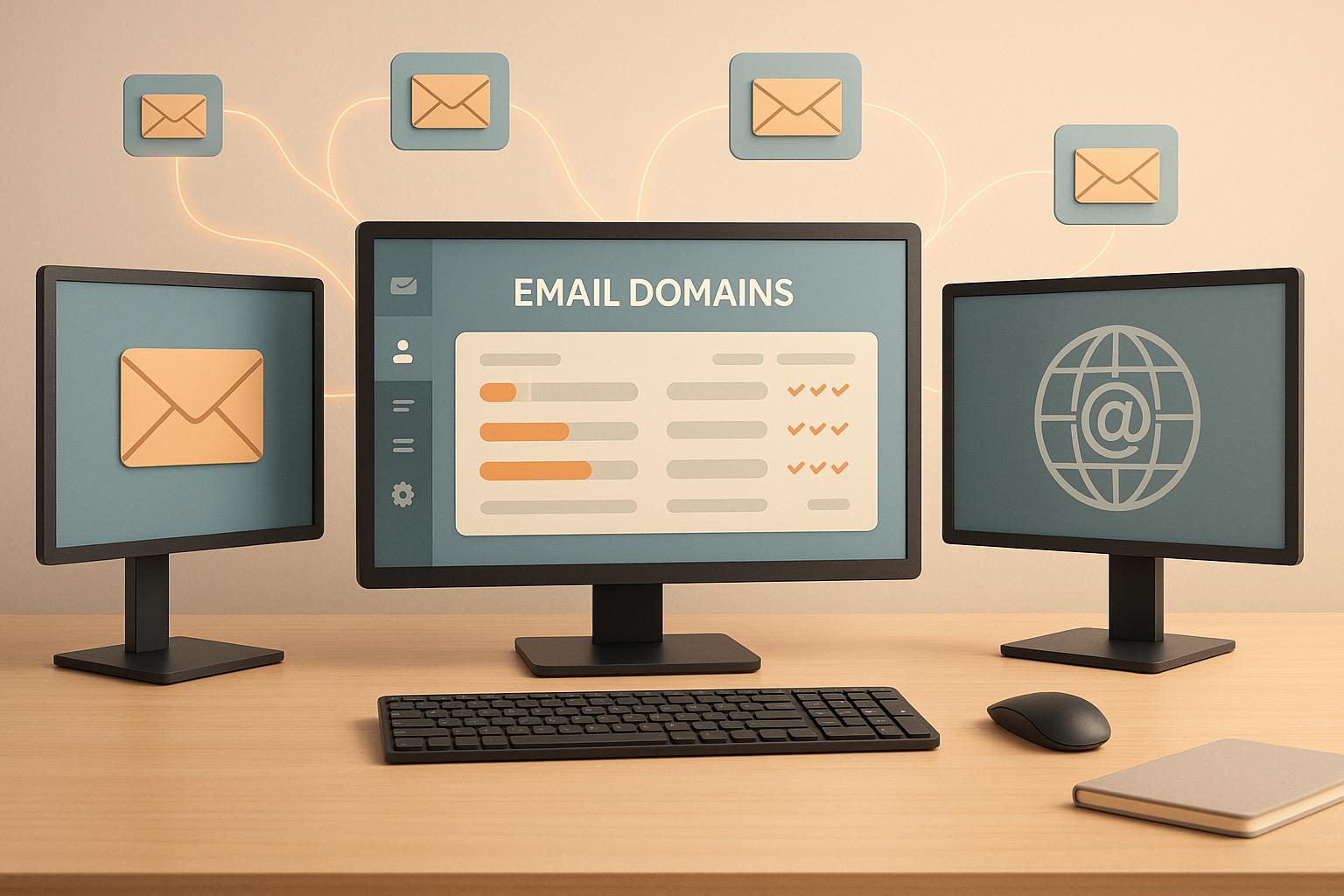 Email marketing professional configuring DNS records and domain settings for bulk email campaigns to improve deliverability