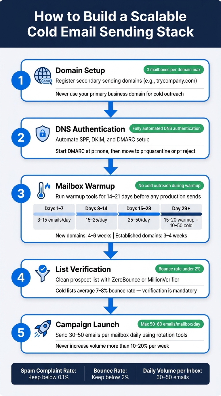 Cold Email Deliverability: Scalable Sending Stack Setup Workflow
