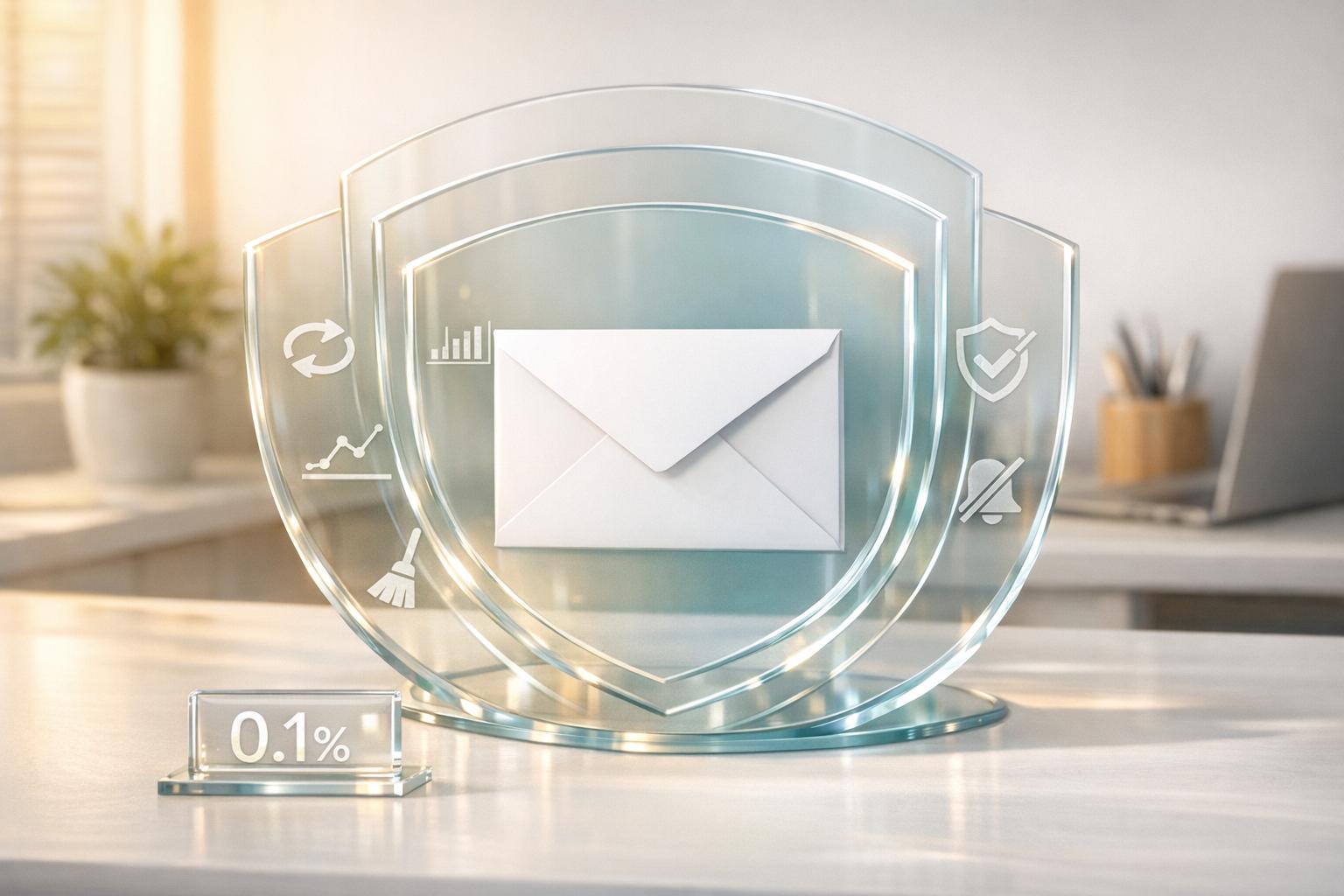 Email marketer reviewing spam complaint metrics and deliverability data on computer dashboard to improve sender reputation