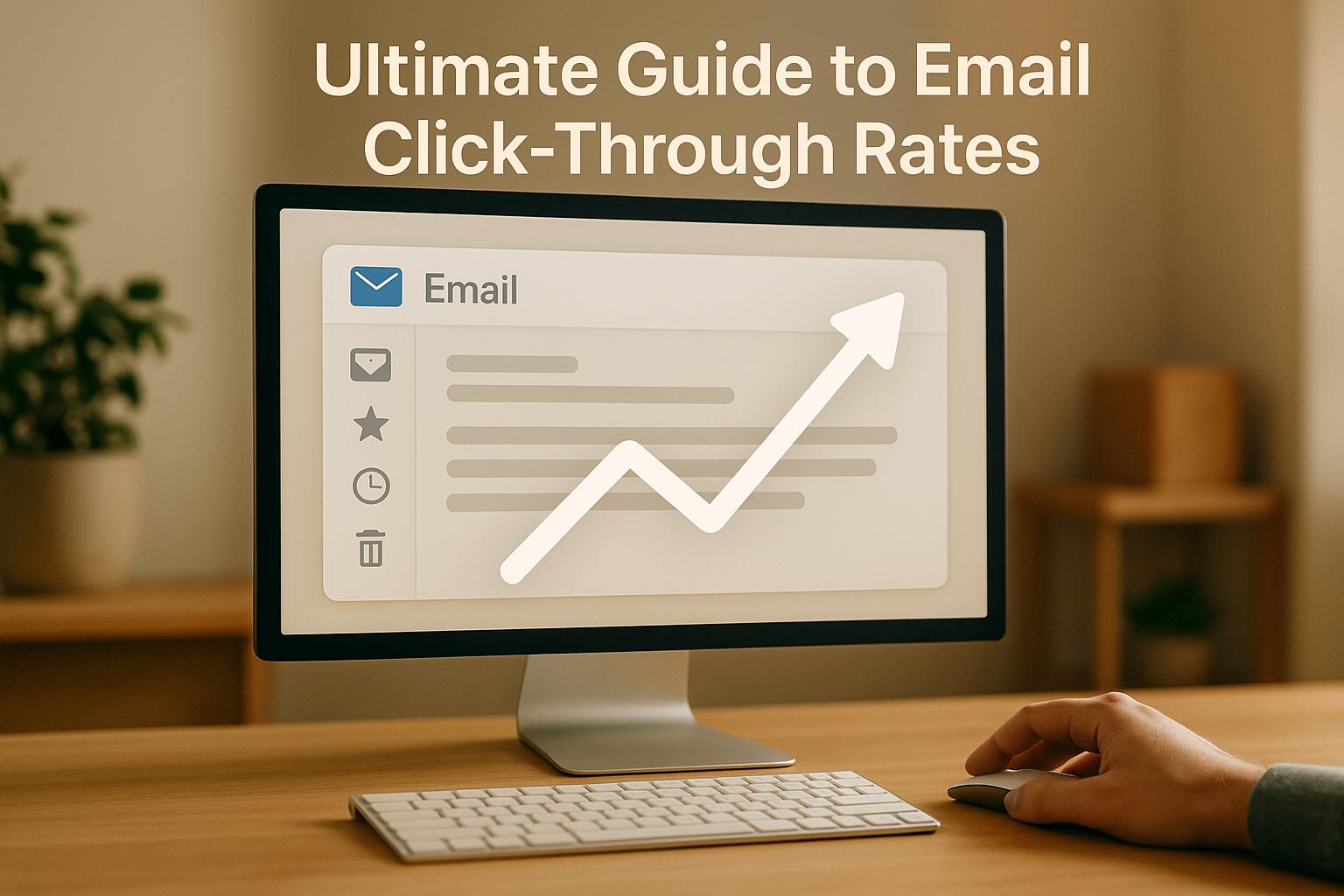 Email marketer analyzing click-through rate metrics and engagement data on laptop dashboard to optimize campaign performance