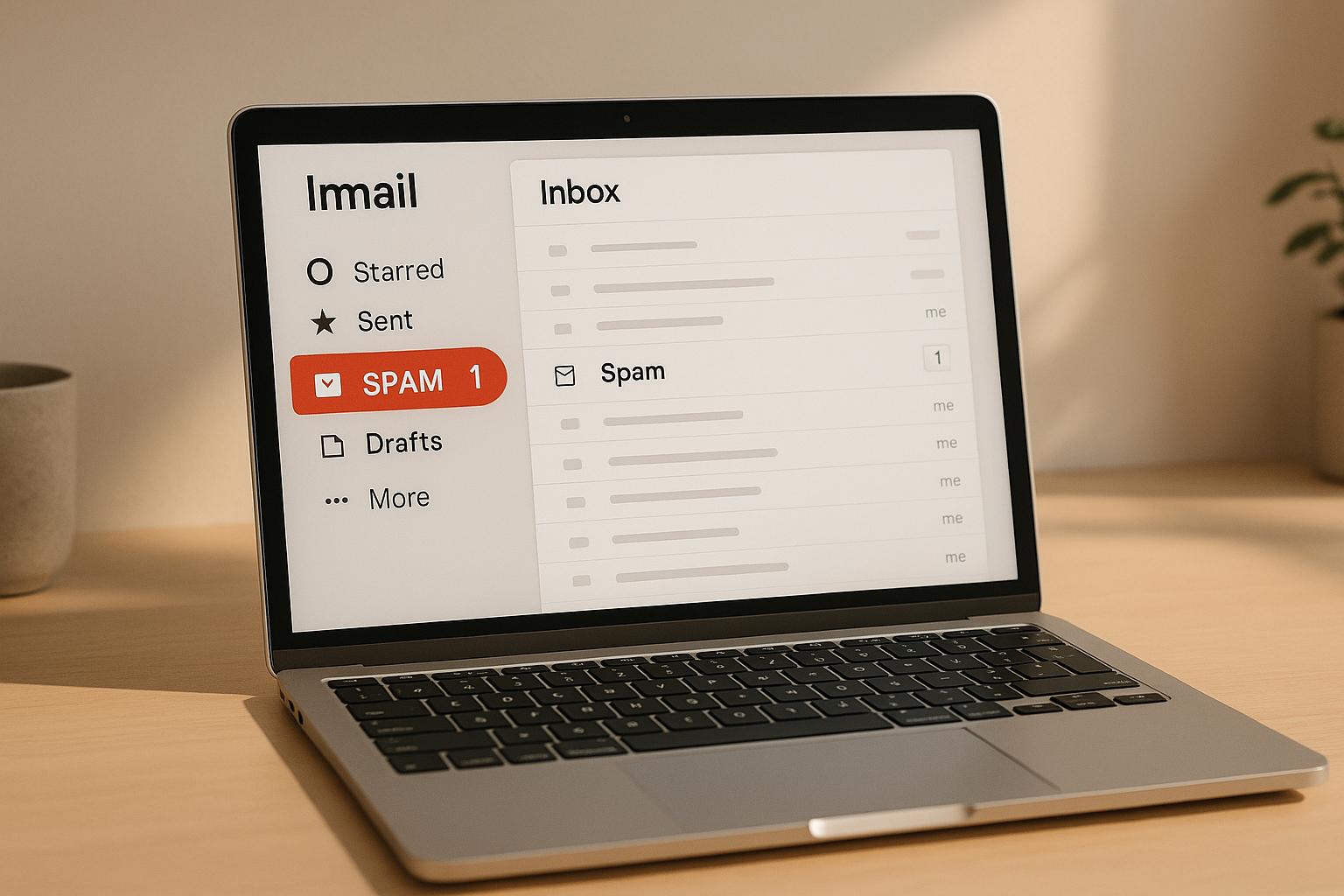 Business professional reviewing cold email spam filter settings on laptop to improve email deliverability and sender reputation